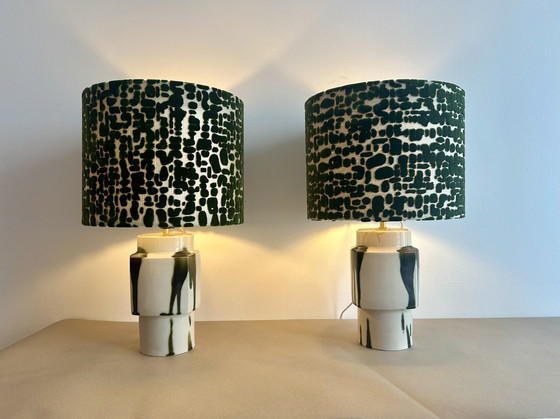 Image 1 of Set of 2 MCM Table Lamps: Upcycled one-of-a-kind pieces made from vases by Ditmar Urbach Keramik – Czech Republic