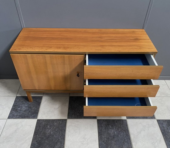 Image 1 of wood sideboard 3 drawers 1 door 1970s