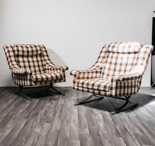Maurice Calka Arflex Paar Sessel Mod. Grand Prix, Design der 1960er Jahre