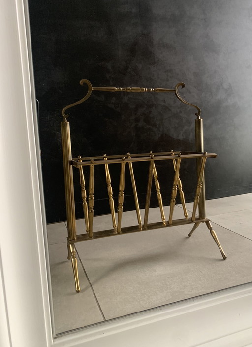 porte-revues vintage en laiton