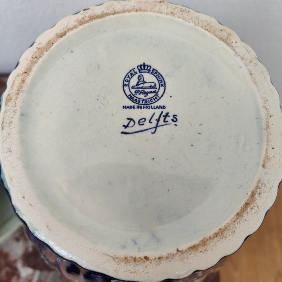 Image 1 of Vaso antico vintage in porcellana con coperchio Petrus Regout