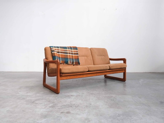 Divano Vintage in Teak Holstebro Danese Mid-Century – Divani 3 posti, Pelle, Legno (photo 3 of 7)