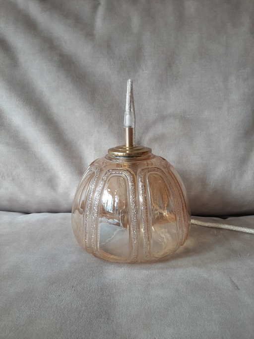 Vintage bubble hanglamp | Vintage bol amberkleur jaren 60