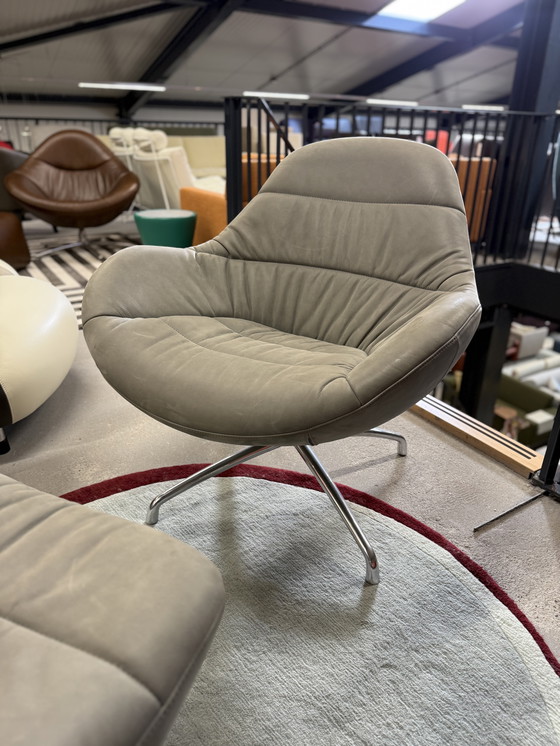 Image 1 of Design on Stock Nylo Armchair with Hocker Loxton Glacier leather