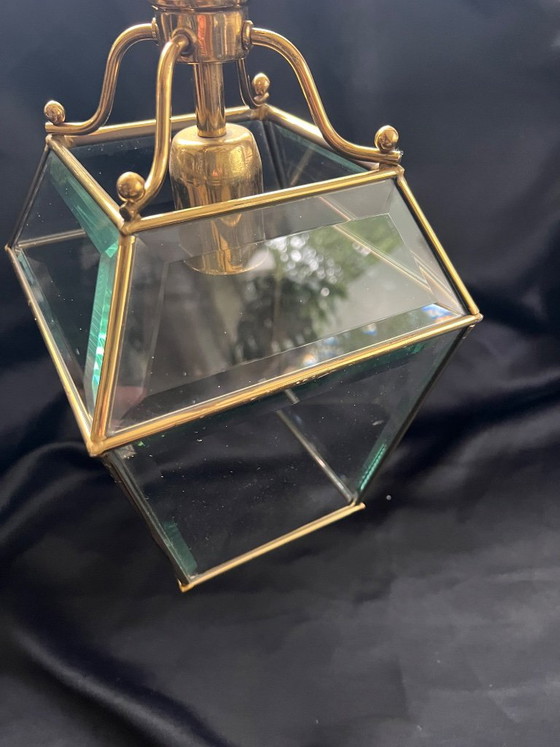 Lampada a Sospensione Lanterna Vintage E.F. Frantzen Ottone Vetro Bisellato – E F Frantzen (photo 11 of 13)