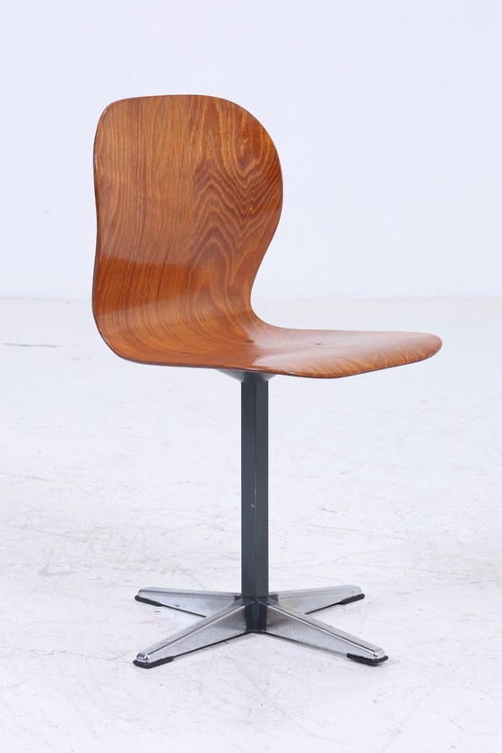 Image 1 of Chaise Vintage en Pagholz des années 60 | Chaise d'école Mid Century | Chaise de cuisine rétro des années 70 #07-21