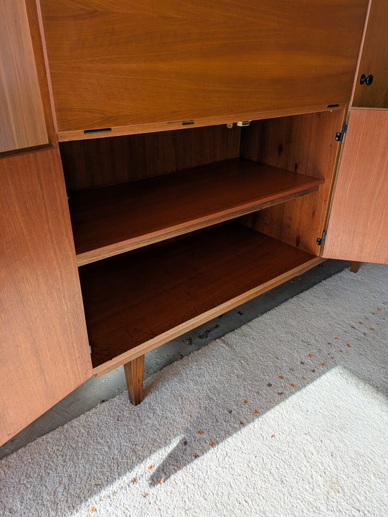 Image 1 of Vintage teakhouten highboard, secretaire 