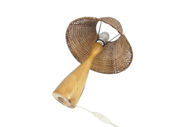 Image 1 of Ikea - Ikea LÄNS - lampe de table - bois - osier - type B 9804 - années 1990