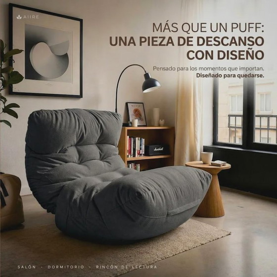 Image 1 of Puf XXL Aire Designer - Puf con relleno incluido para adultos
