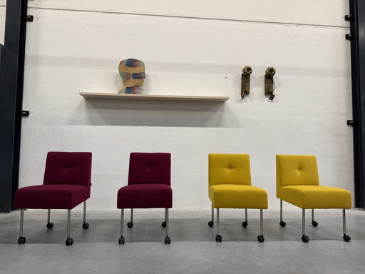 4 Gelderland 7714 Knopfstuhl Stoff Design Stuhl