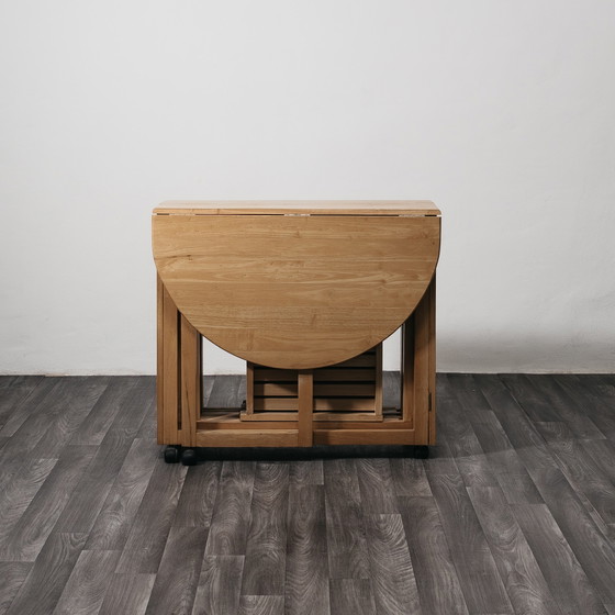 Image 1 of Folding Table and Chair Set, Space-Saving Design, 1980s Garden Dining Set