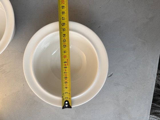 Image 1 of Set of 2 Alessi design bowls – white porcelain – Made in Italy