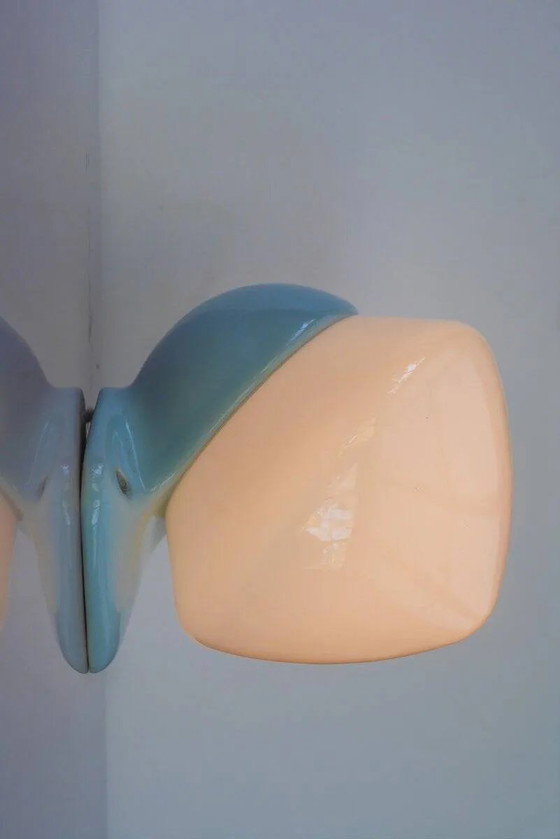 Grote mid-century moderne lichtblauwe badkamer wandlamp van Ifö – Jakobsson, Wandlampen, Porcelain (photo 2 of 15)