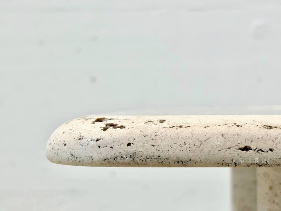 Image 1 of Travertijn salontafel van Angelo Mangiarotti voor Up & Up, Italië, jaren 70