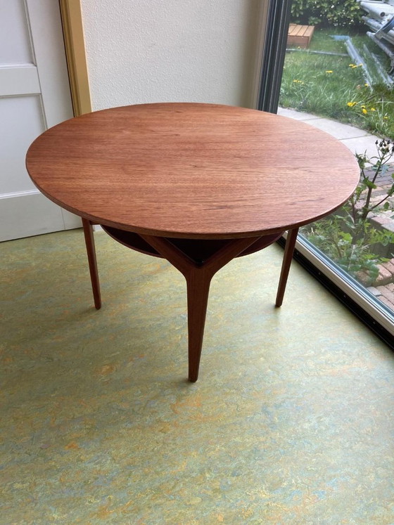Image 1 of Arne Vodder Round Teak Sofa Table 1960s