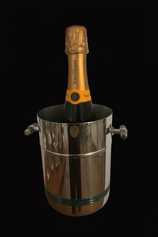 Secchiello per il ghiaccio vintage Jean Couzon: secchiello per il ghiaccio francese in acciaio inossidabile per vino e champagne