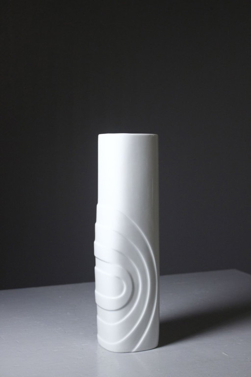 Large vintage porcelain vase Space Age Op Art design Germany 1970s – vazen (photo 2 of 7)