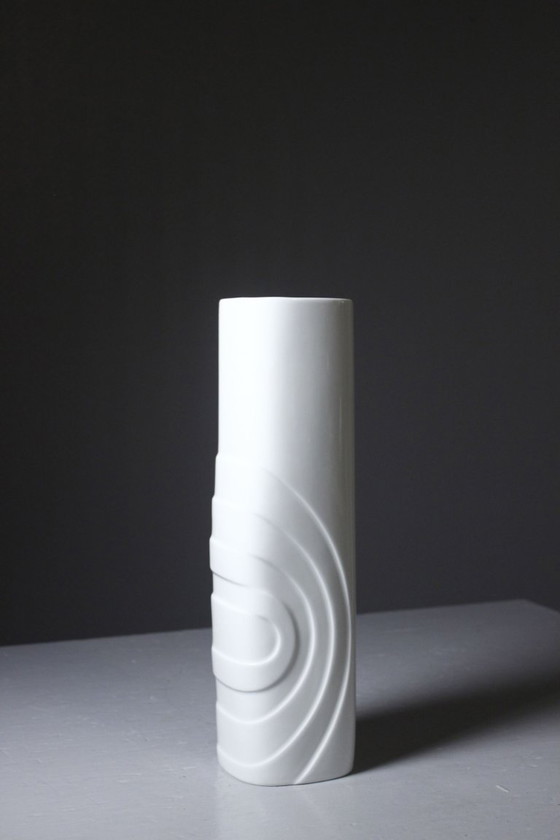 Large vintage porcelain vase Space Age Op Art design Germany 1970s (photo 2 of 7)