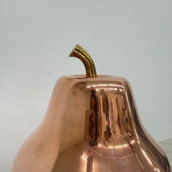 Image 1 of Secchiello per il ghiaccio vintage Raymor a forma di pera, in rame, per champagne e vino, Italia, anni '70.