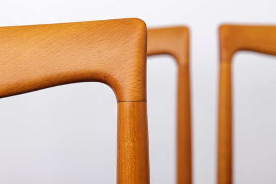 Image 1 of Set of 6 Vintage Lübke Dining Chairs 1970s Germany, Mid Century Beech Wood Chairs