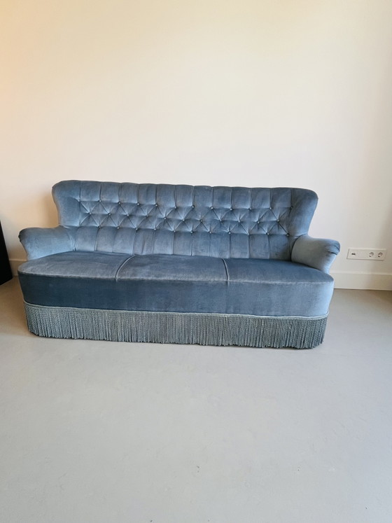 Glacier Blue Vintage 3-Seater Sofa – Textile, Velvet (photo 4 of 5)