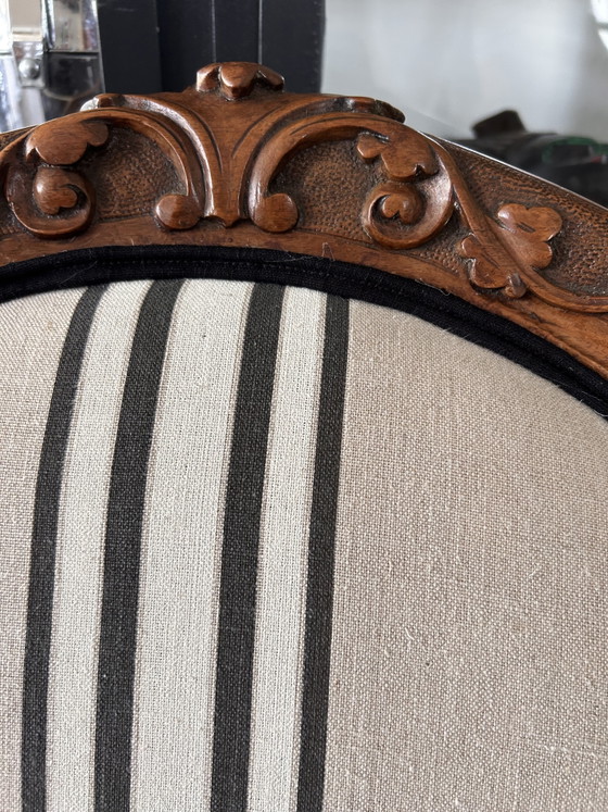 Image 1 of Antique Biedermeier knitting chair, newly upholstered