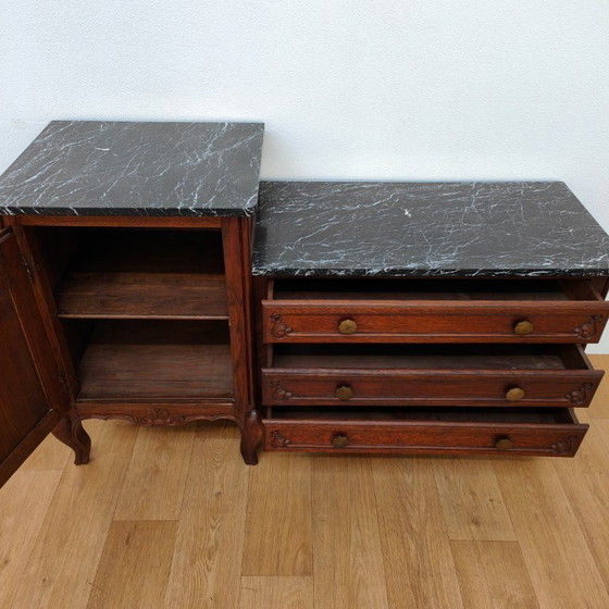 Image 1 of Vintage TV Cabinet, Sideboard, Chest of Drawers, Sideboard with Marble Top