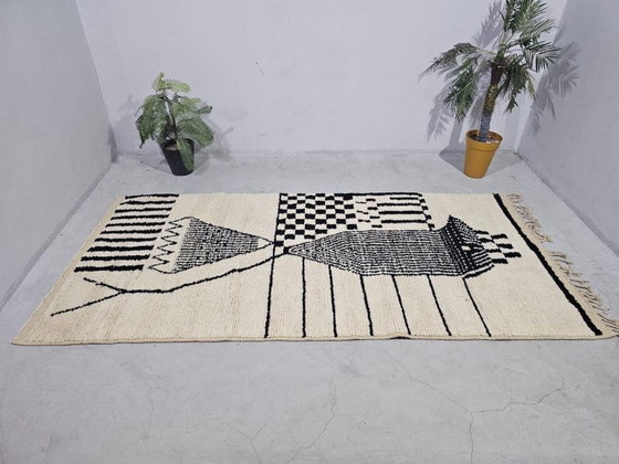 Image 1 of Two traditional Moroccan handwoven Berber rugs, size 2 (1.5/2.5) m