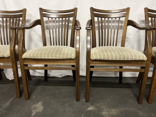 4 Bannink Jugendstil Eiken Eetkamer Stoelen – eetkamerstoelen, Textile, Wood