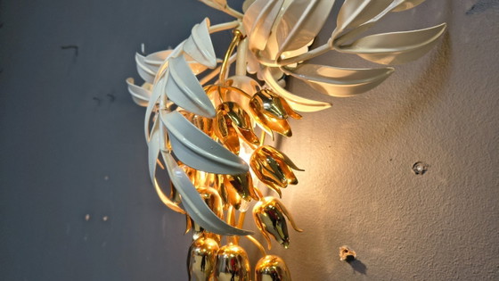 Image 1 of Vintage wandlamp met bloemenmotief van Hans Kögl, jaren 70.