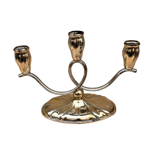 Chandelier plaqué à trois bras, Allemagne, années 1940.