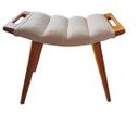 Vintage Danish Ottoman in the Style of Hans J. Wegner - 1960s, Reupholstered