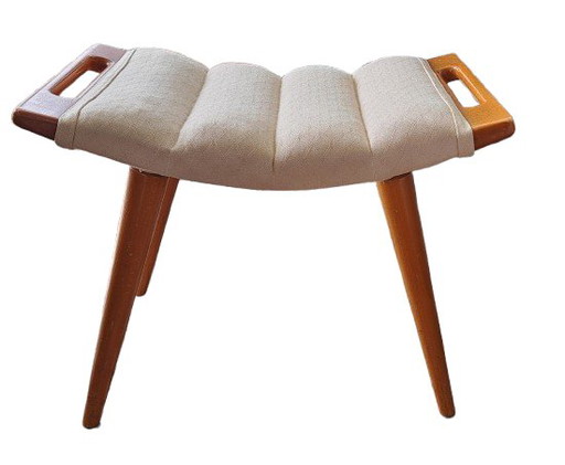 Ottoman danois vintage dans le style de Hans J. Wegner - 1960s, Reupholstered