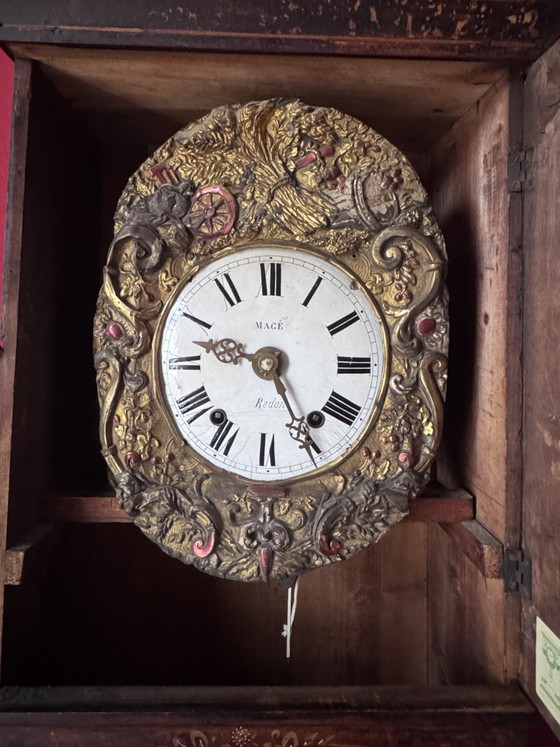 Comtoise Standuhr Korpus bemalt um 1840(?) ca 220 H 46 B 24 T – Macé a Redon, Klokken, Wood (photo 5 of 14)