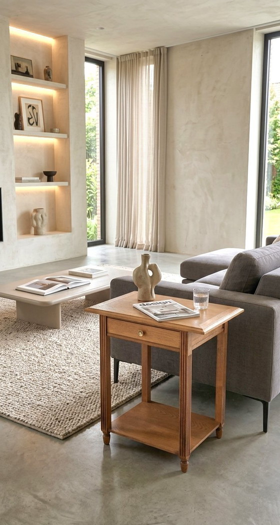 Image 1 of Oak side table – Architectural lines, modernist spirit 1940