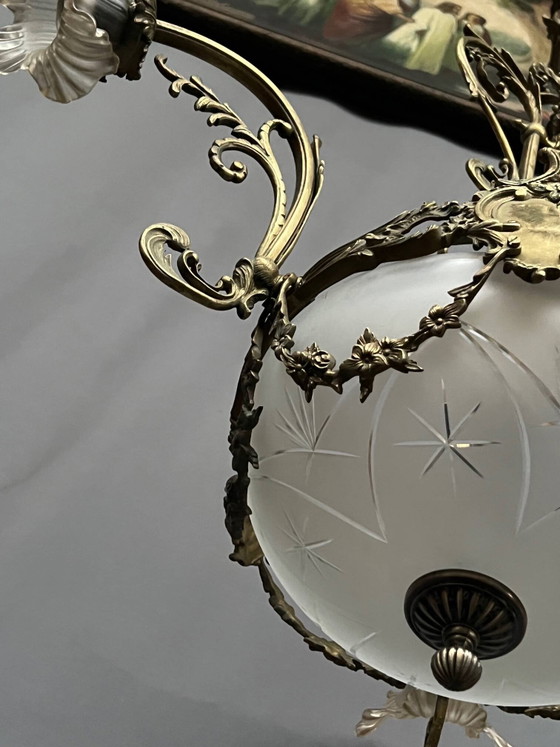 Lustre de style Louis XV. Bronze massif, cristal. – Crystal (photo 11 of 14)