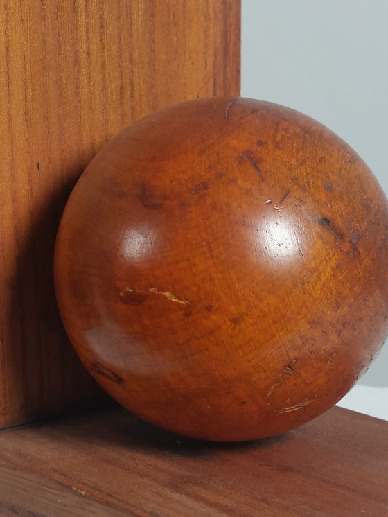 Image 1 of Wooden Art Deco bookends with ball decoration