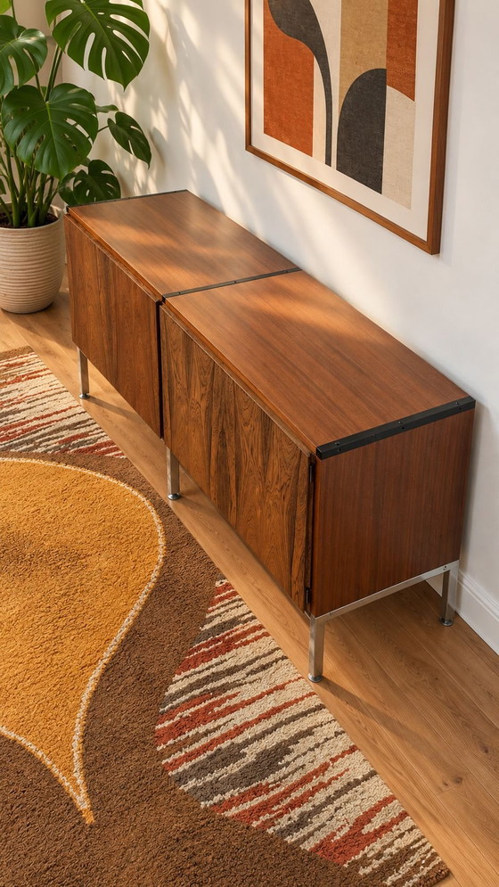 Vintage minimalistisch design Dressoir – Metaal, Hout (photo 5 of 9)
