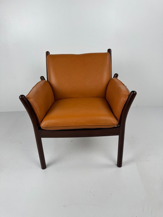Genius Seating Set, Illum Wikkelsø, Denmark, c. 1960s, C.F.C. Silkeborg, Armchairs, Wood, Leather, Brown (photo 15 of 15)