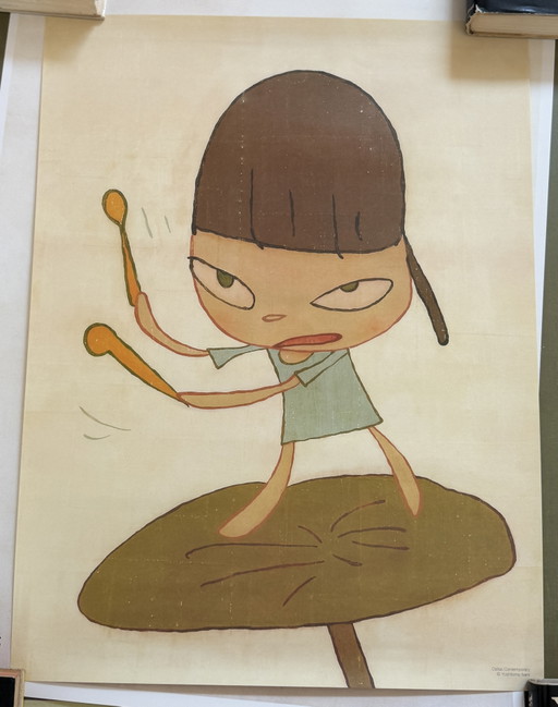 Yoshitomo Nara Stampa „Marching on a Butterbur Leaf“ 61x46