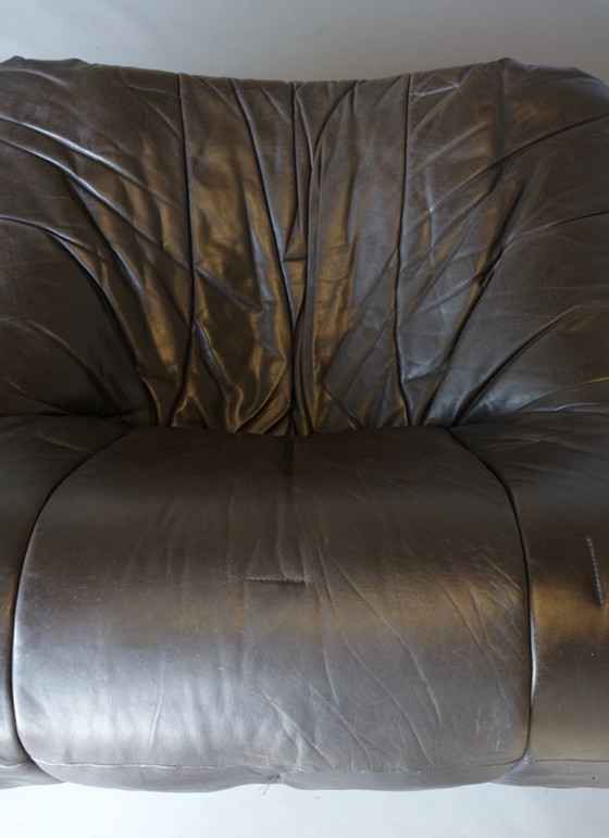 Image 1 of Amak Lounge Chair aus braunem Leder von Annie Hieronimus für Cinna, 1980er Jahre
