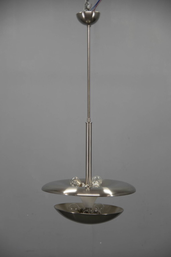 Image 1 of Bauhaus Nickel Chandelier by Franta Anyz for IAS, 1920s