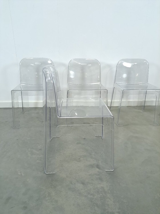 Image 1 of Design plexiglas stapelbare stoelen Trono by Sottsass Associati 2005 Segis Italy