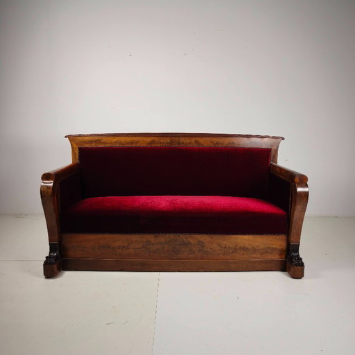 Empire-Sofa aus rotem Walnussholz, frühes 19. Jahrhundert – bankstel, Wood (photo 2 of 12)