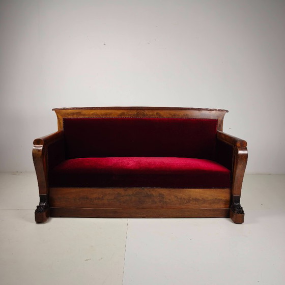 Sofá Empire de nogal rojo, principios del siglo XIX. – Sofás (Couches), Wood (photo 2 of 12)