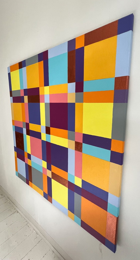 Image 1 of  Lena László, acrylique sur toile, 'Exactly 144 different squares