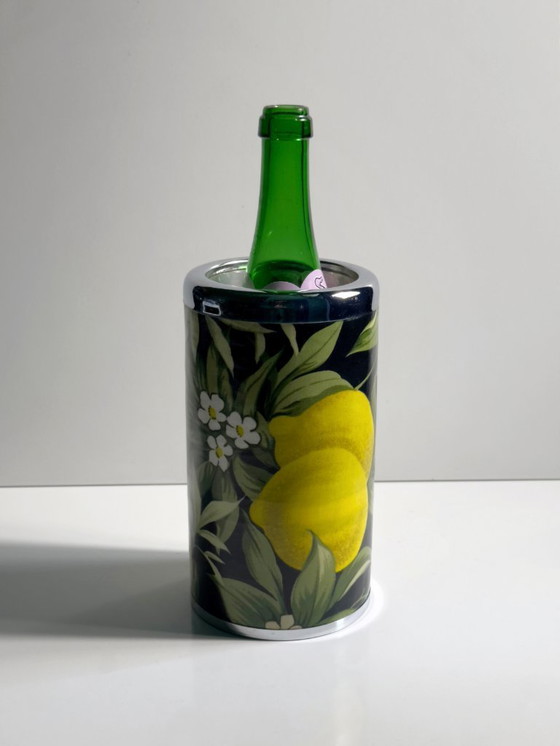 Image 1 of Vintage Italian bottle cooler, champagne cooler, lemon Dolce Vita 80s lime