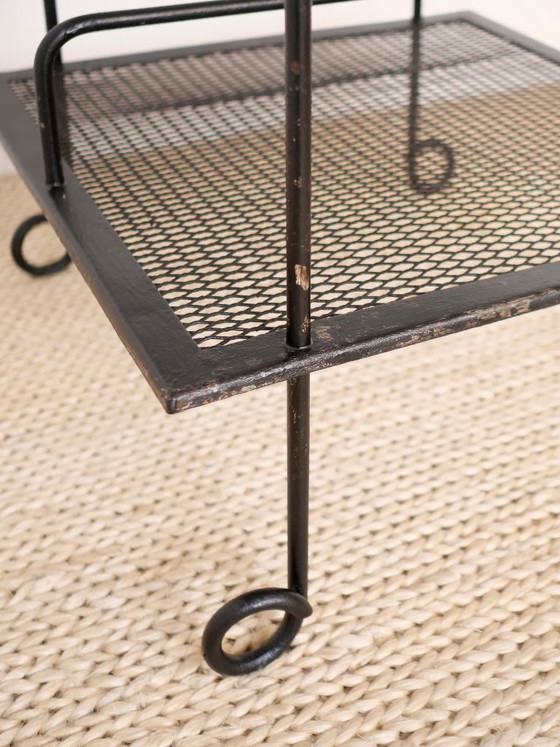 Image 1 of tavolino laterale vintage in metallo perforato