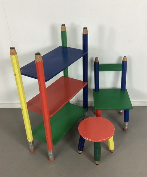 Set vintage postmoderno per bambini di Pierre Sala – wandrek, Wood, Metal (photo 2 of 7)