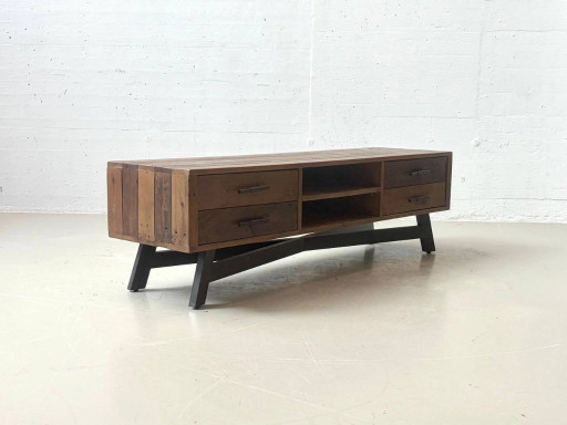 TV-Lowboard TAMATI aus massivem Pinienholz, 2010 – tv meubelen, Wood, Vintage